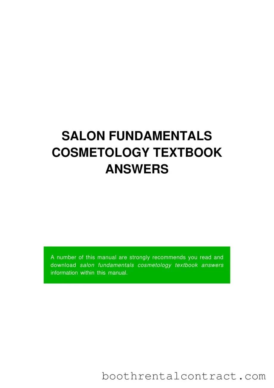 Fill in Your Salon Fundamentals Key Template
